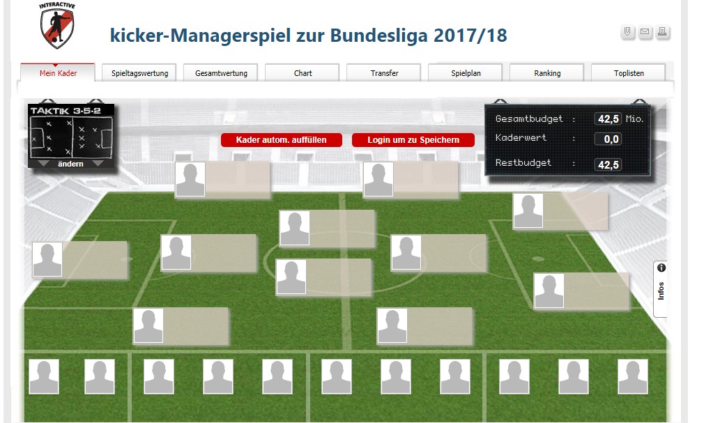 Kicker Manager Game